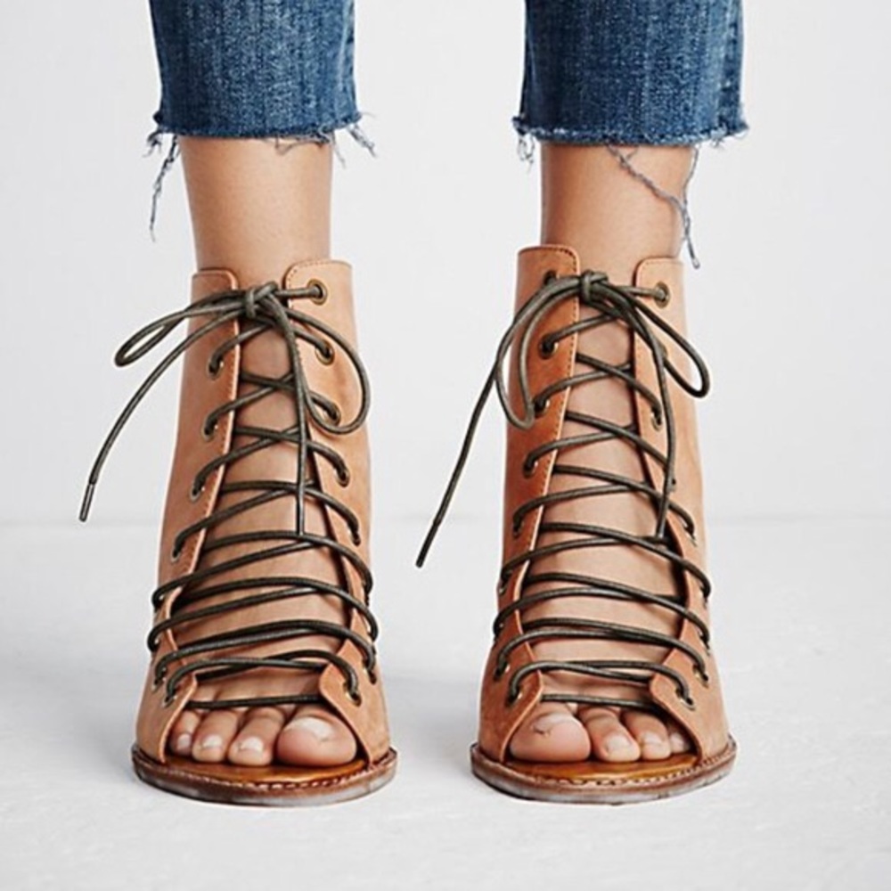 Jeffrey Campbell Lace-Up peep toe booties